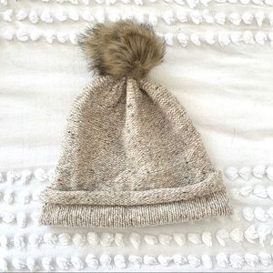 Madewell Beanie with Faux Fur Pom Pom